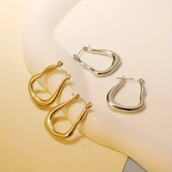 Wholesale 1 Pair Simple Style U Shape Plating 304 Stainless Steel 18K Gold Plated Earrings