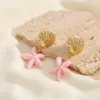 Wholesale 1 Piece Vacation Beach Starfish Shell 304 Stainless Steel Earrings