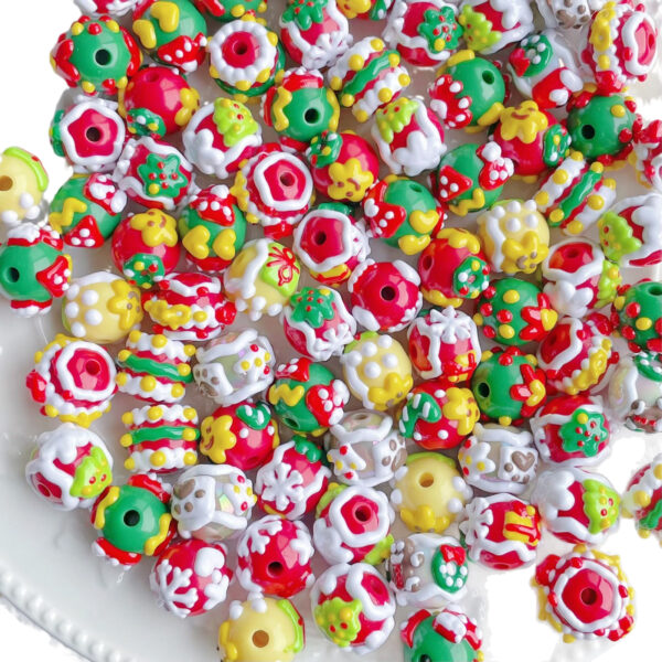 oly-7cdfaf82b73bf2feab164e8a4b8bbc9f Wholesale Christmas 12-style Mixed DIY Hand-painted Beads