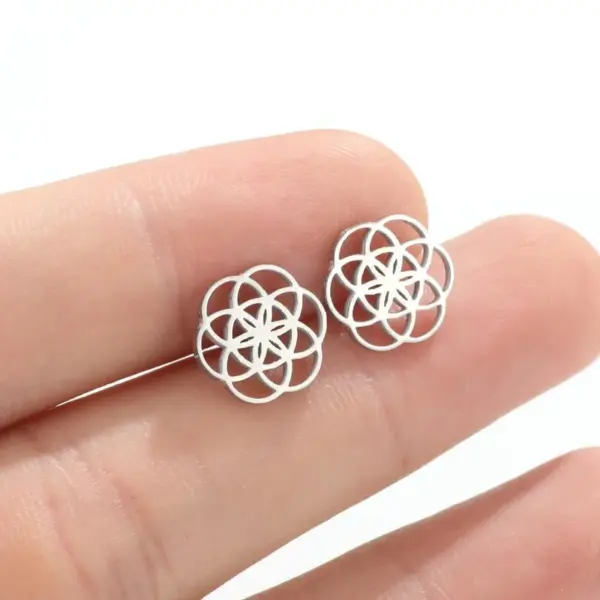 PVD Coated Real Gold Plated Flower Stainless Steel Fashion Waterproof Non Tarnish Ear Studs