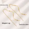 Wholesale Vacuum Plating Real Gold Plated 18K Gold Tassel 304 Stainless Steel Cute Sweet Waterproof Non Tarnish Ear Line