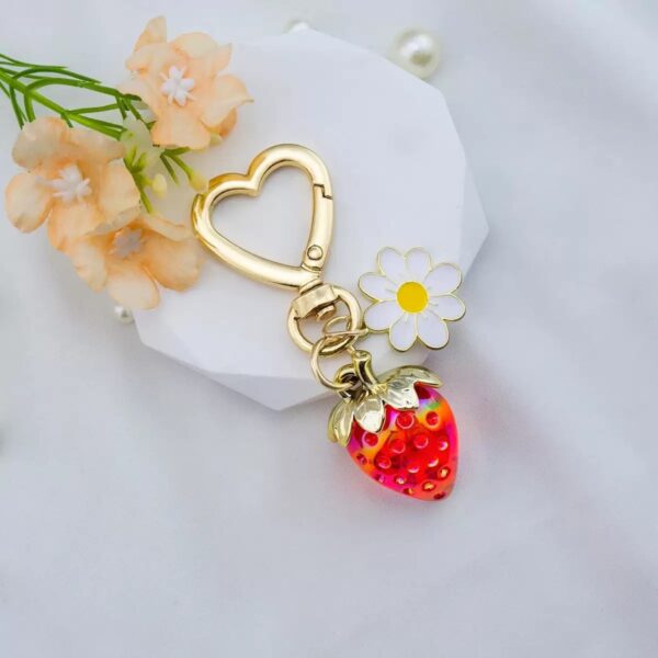 Wholesale Sunflower Strawberry Keychain