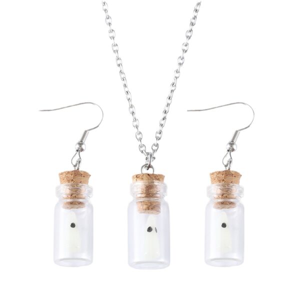Wholesale luminous ghost small pendant earrings necklace ear jewelry