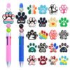 Wholesale Cute dog paw print PVC soft rubber ballpoint pen handmade beading