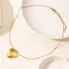 Wholesale PVD Coated Real Gold Plated 18K Gold Heart Shape 304 Stainless Steel Elegant Cute Waterproof Non Tarnish Pendant Necklace