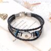 Wholesale Foreign trade jewelry four-button leather bracelet Europe and the United States hot diy bracelet pendant crystal jewelry accessories manufacturers spot