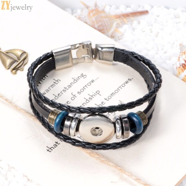Wholesale Foreign trade jewelry four-button leather bracelet Europe and the United States hot diy bracelet pendant crystal jewelry accessories manufacturers spot
