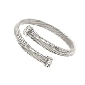 Ck729 Cross Steel Bracelet with Diamond 8mm