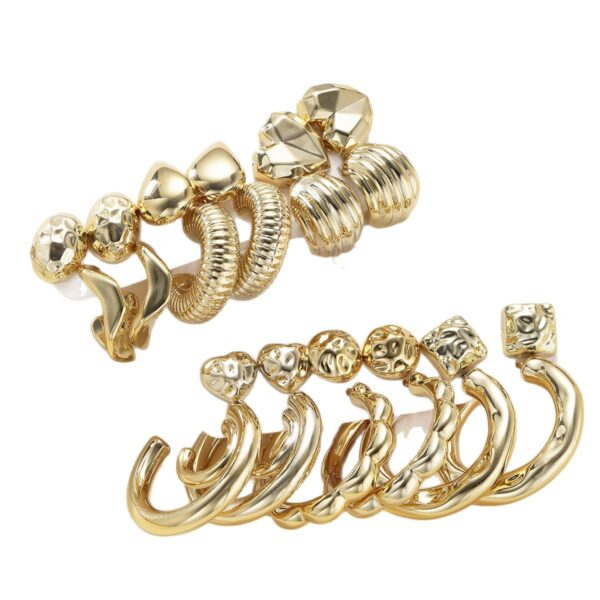 Wholesale Europe and the United States cross-border fashion personality simple irregular CCB water drop love earrings 12 piece set card in stock