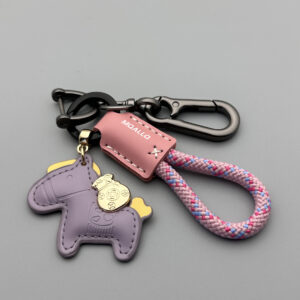 Pink flocking rope + waist buckle + purple pony