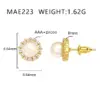 Wholesale 1 Pair Elegant Simple Style Round Star Heart Shape Plating Copper Pearl Zircon Ear Studs