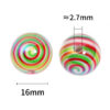 Wholesale Christmas Acrylic Round Candy Striped Spiral Printed Beads