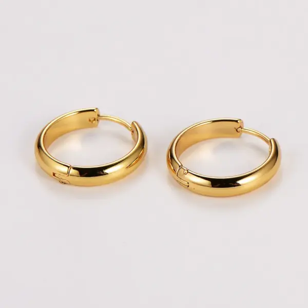 Wholesale 303 Stainless Steel Circle Electroplating Imitation Gold Vintage Style Classic Style Commute Earrings