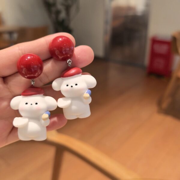 oly-7cfedeb01618671637c691ae4bebf667 Wholesale Cartoon cute little white dog earrings