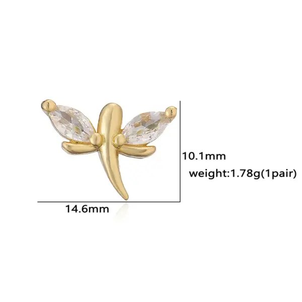 1 Pair Elegant Lady Modern Style Heart Shape agoy Butterfly Plating Inlay Copper Copper Zircon Ear Studs