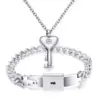 Fashion Creative Cole Lock Titanium Steel Bracelet Necklace Suit