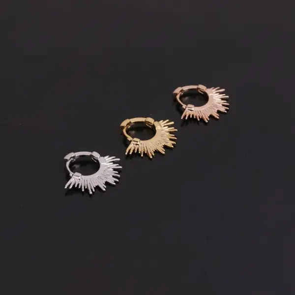 Fashion Flower Inlaid Zircon Copper Copper Earrings