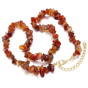 Grade A Red Agate / 43cm Long Tail Chain 5cm
