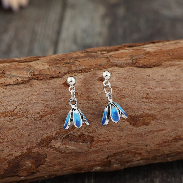 Wholesale Simi-style minimalist petal patchwork flower earrings