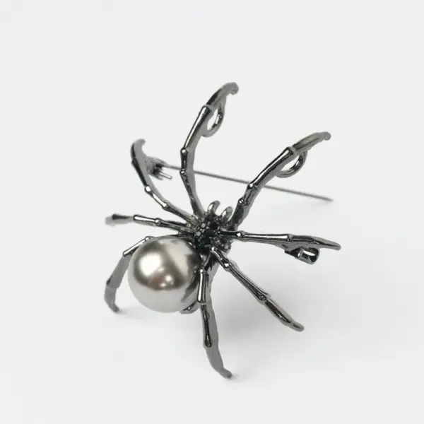 Wholesale Retro Pin Spider Imitation Pearl Alloy Unisex Brooches