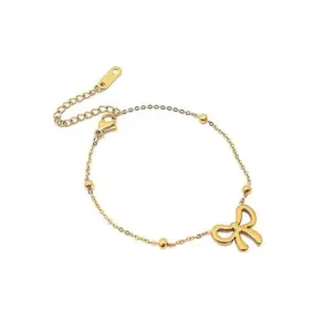 Qyb5004 Bow Anklet / Gold