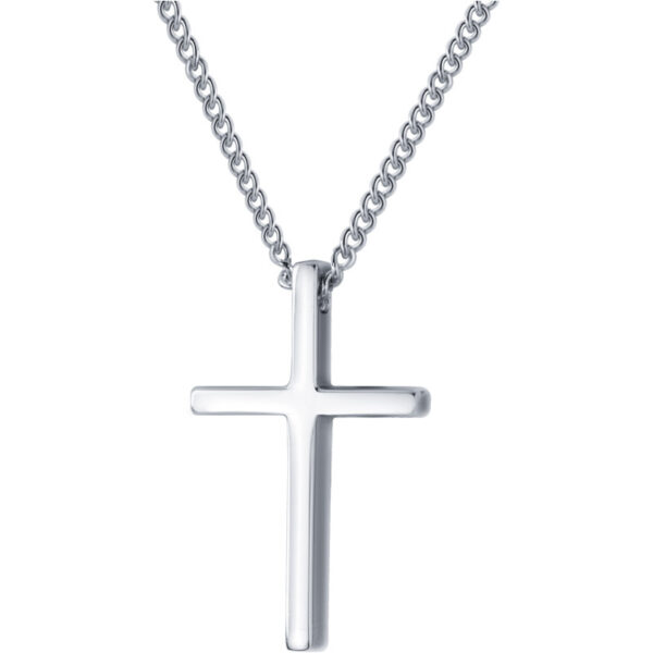 Wholesale European and American glossy cross S925 sterling silver necklace 2023 new fashion clavicle design sense female jewelry