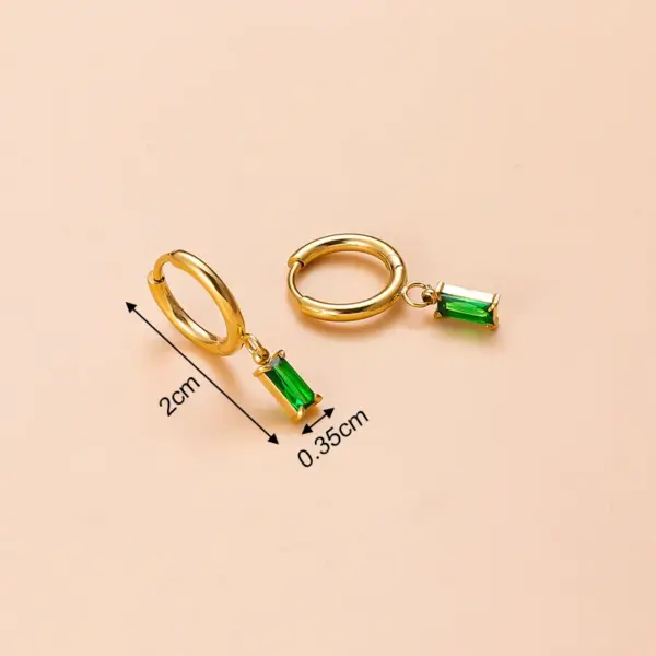 Heart Shape 304 Stainless Steel Zircon 18K Gold Plated Stainless Steel Earrings