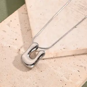 U Necklace (Steel Color) / Length: 450mm / 1 Strand/Package