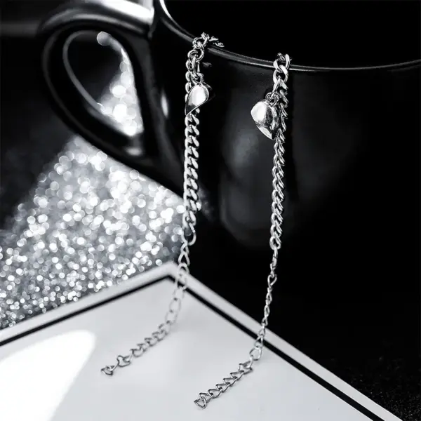 Wholesale Basic Customization Laser Engraving Titanium Steel Cuban Link Chain Curb Chain Bracelets In Bulk