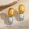 Wholesale 1 Pair Casual Simple Style Commute Irregular Geometric Mixed Metal Plating 304 Stainless Steel 18K Gold Plated Ear Studs