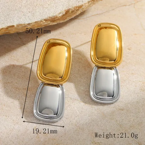 Wholesale 1 Pair Casual Simple Style Commute Irregular Geometric Mixed Metal Plating 304 Stainless Steel 18K Gold Plated Ear Studs
