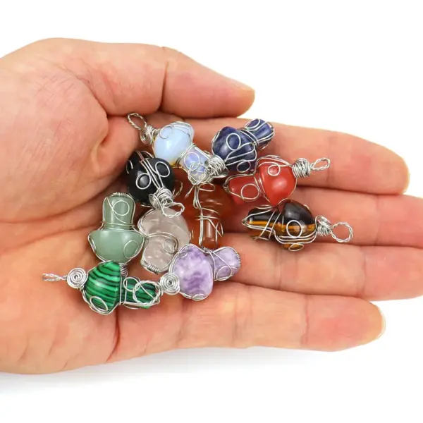 Wholesale Simple Style Mushroom Natural Stone Handmade Pendant Necklace 1 Piece