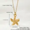 Wholesale Jewelry Beach Starfish 304 Stainless Steel Cable Chain Pendant Necklace
