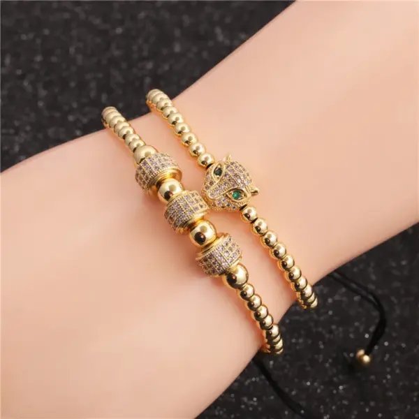 Wholesale Fashion New Lion Head Wheel Copper Bead Bracelet Set Hot-saling