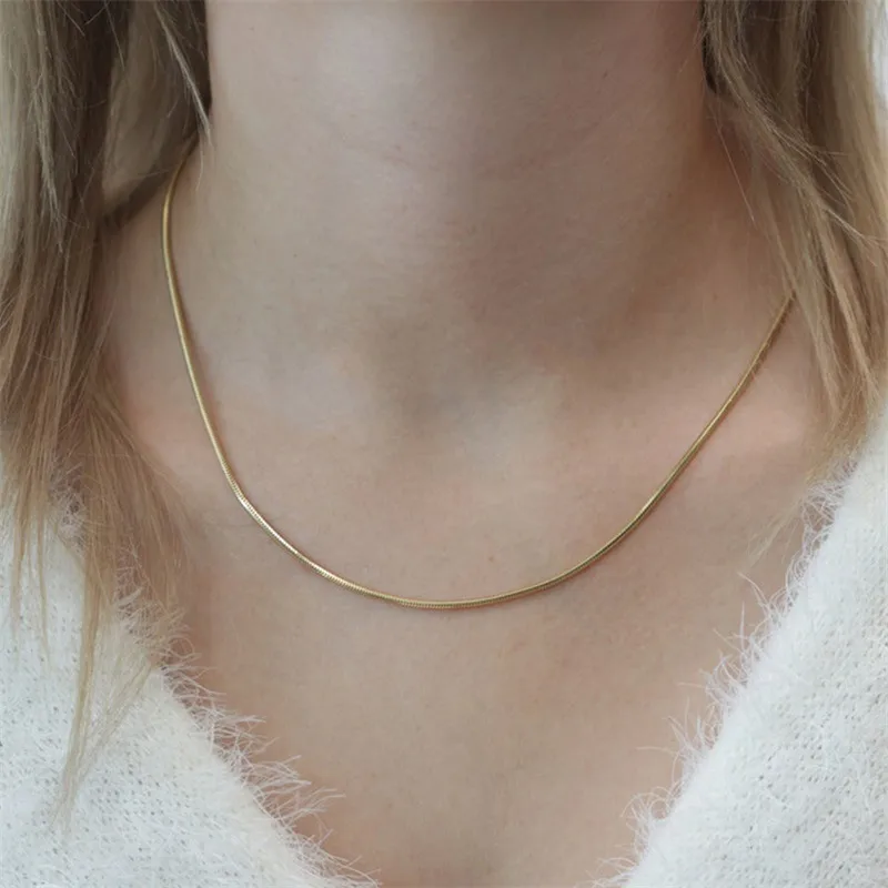 Wholesale PVD Coated 14K Gold Real Gold Plated U Shape Stainless Steel Fashion Waterproof Non Tarnish 304 Stainless Steel Necklace