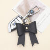 Wholesale New simple PU leather bow shape key chain bag pendant accessories