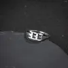 Wholesale PVD Coated 18K Gold Real Gold Plated Number 201 Stainless Steel Fashion Waterproof Non Tarnish Open Ring