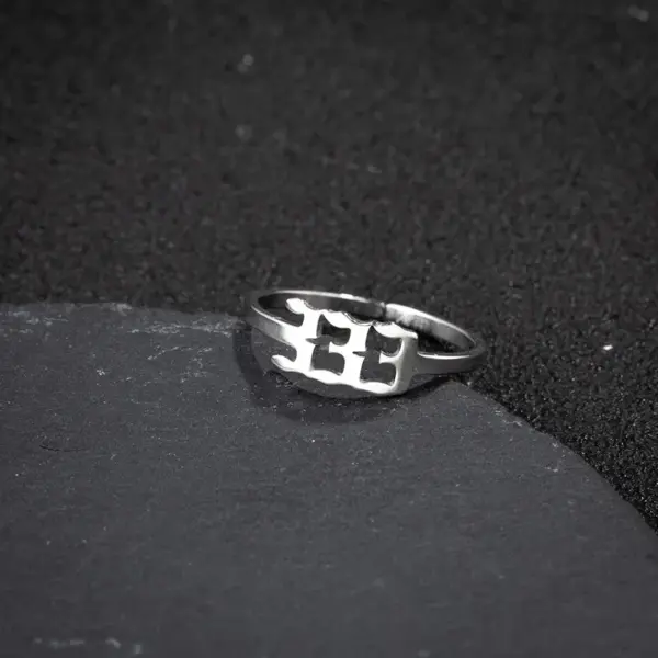 Wholesale PVD Coated 18K Gold Real Gold Plated Number 201 Stainless Steel Fashion Waterproof Non Tarnish Open Ring