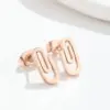 Wholesale PVD Coated Real Gold Plated Paper Clip Stainless Steel Fashion Waterproof Non Tarnish Ear Studs