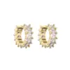 Wholesale Micro-inlaid Zircon Ear Clip Square Diamond Earrings Copper Plated 18k Gold Jewelry