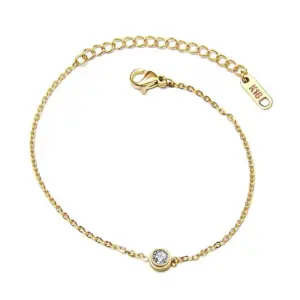 [Sle184] Single Diamond Bracelet / Gold