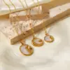 Wholesale Fashion Sun Moon 201 Stainless Steel Copper Plating Shell Necklace