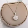 Wholesale Ins Style Geometric Titanium Steel Inlaid Zircon Pendant Necklace