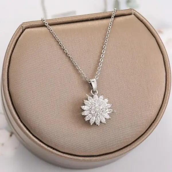 Wholesale Ins Style Geometric Titanium Steel Inlaid Zircon Pendant Necklace