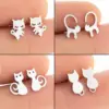 Wholesale PVD Coated 18K Gold Real Gold Plated Cat 304 Stainless Steel Fashion Waterproof Non Tarnish Ear Studs
