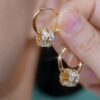 Wholesale Hot Earrings Light Luxury High Sense Zircon Small Ear Ring 2024 New Fashionable Earrings Hong Kong Style Retro Ear Buckle Earrings