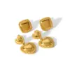 Wholesale PVD Coated Real Gold Plated 18K Gold Square Heart Shape 304 Stainless Steel Simple Style Classic Style Waterproof Non Tarnish Drop Earrings