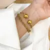 Wholesale PVD Coated Real Gold Plated 18K Gold Heart 304 Stainless Steel Titanium Steel Simple Style Waterproof Non Tarnish 304 Stainless Steel Titanium Steel