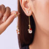 Wholesale Diamond-studded tassel Santa Claus wreath gift adjustable asymmetrical earrings