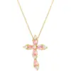 Wholesale Brass 18K Gold Plated Hip-Hop Luxurious Cool Style Cross Inlay Zircon Pendant Necklace